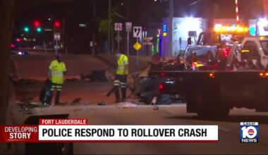 Fort Lauderdale rollover crash leaves person hospitalized