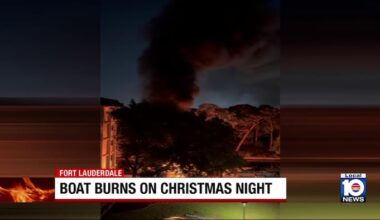 Fort Lauderdale boat fire sends person away on stretcher, witness says