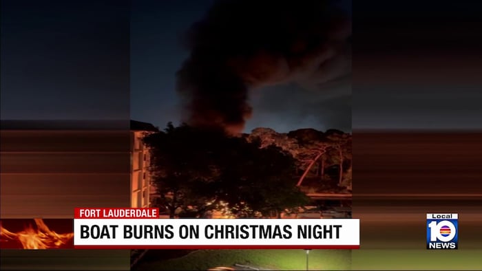 Fort Lauderdale boat fire sends person away on stretcher, witness says