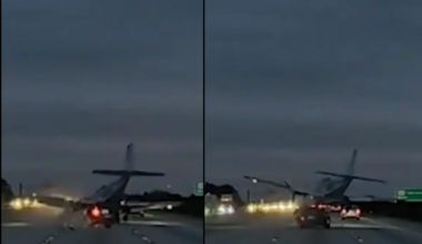 Plane crash-lands on moving car in Florida; dramatic video captures exact moment