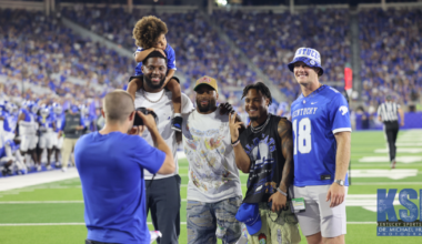 Kentucky football coach Will Stein is the Y at Rupp arena, via Dr. Michael Huang, KSR