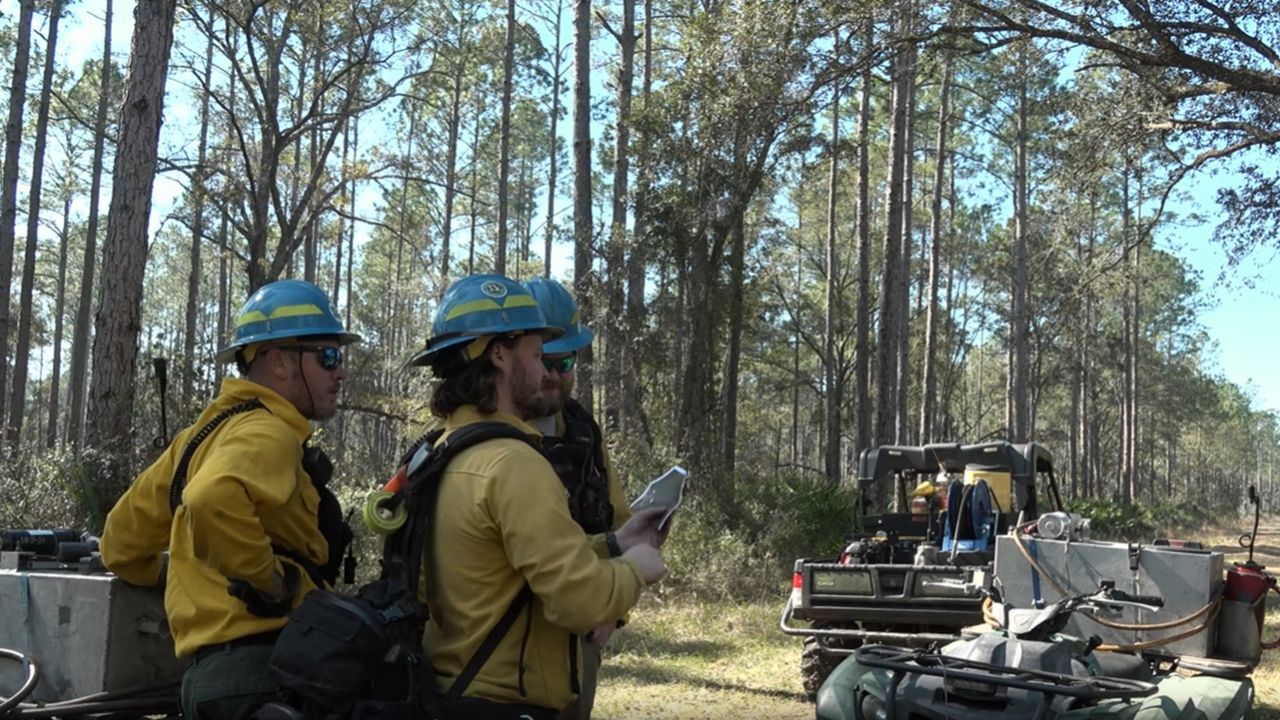 The St. Johns Water Management District manages prescribed fires to help prevent destructive wildfires and to protect natural habitats. (Courtesy of St. Johns Water Management District)