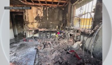 5 adults, child and dog displaced after fire tears through Miami duplex, officials say