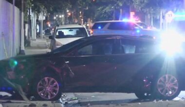 2 hospitalized after shooting victim strikes pedestrian while driving himself to hospital, police say