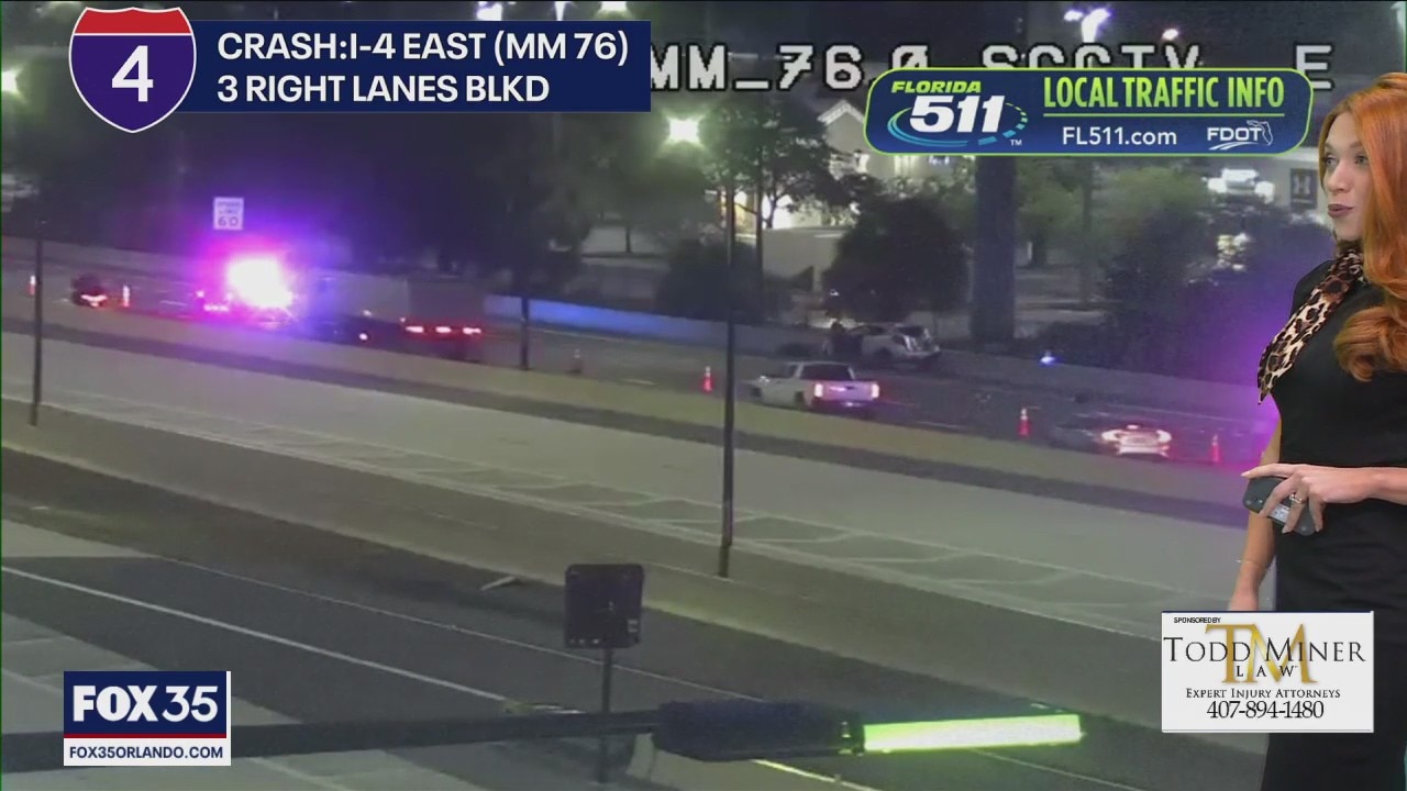 Traffic Alert: Crash on I-4 east causes major slowdowns in Orange County