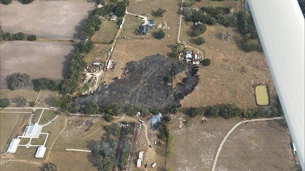 Withlacoochee Forestry Center and Pasco County Fire Rescue battled a 10-acre wildfire. (FFS Withlacoochee)