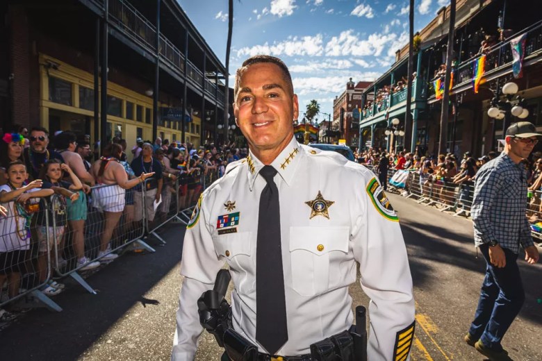 Hillsborough County Sheriff Chad Chronister at Tampa Pride in Ybor City, Florida on March 25, 2023.