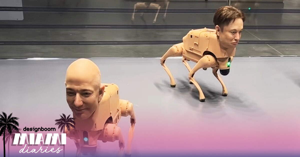 why are musk and zuckerberg's robot dogs at art basel miami?