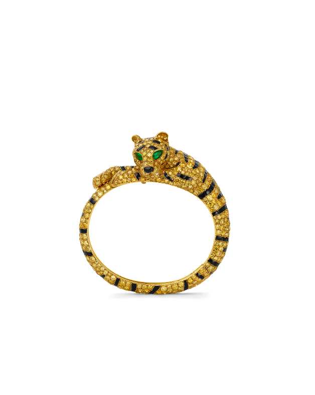 bangle bracelet featuring a tiger motif