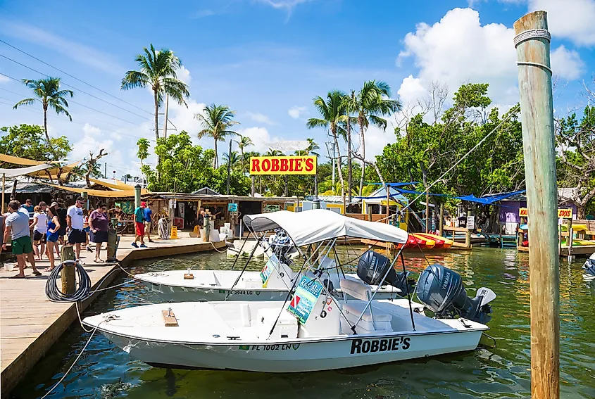Robbie's Marina in Islamorada, Florida. Image credit: lazyllama via Shutterstock.