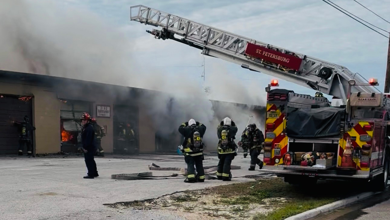 Over 100 firefighters fight blaze at St. Pete storage facility