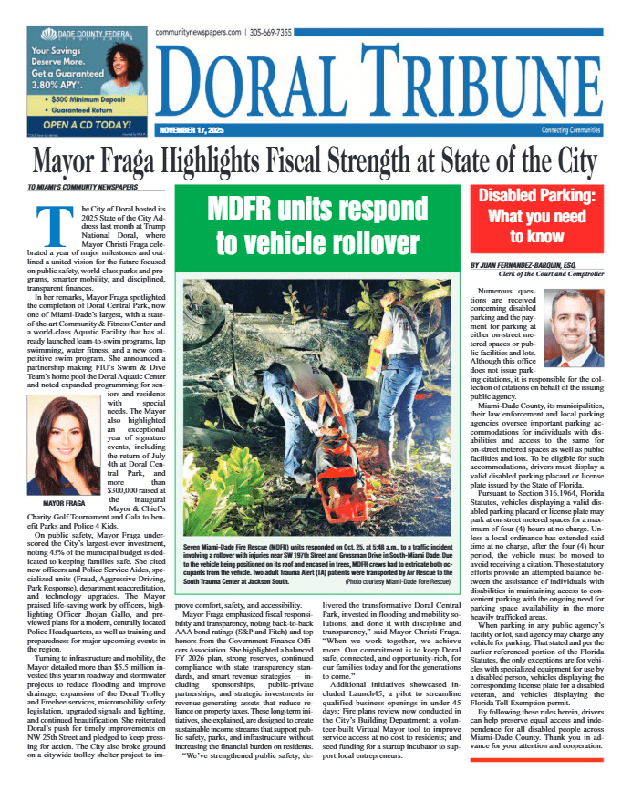 Mayor Fraga Highlights Doral’s Fiscal Strength at State of the City