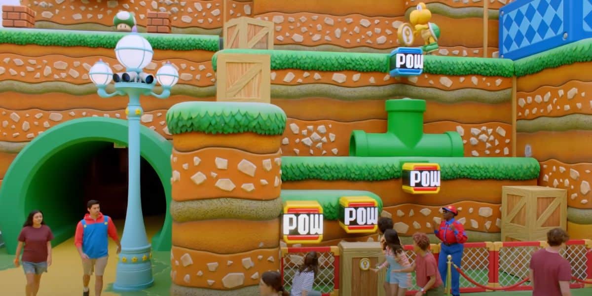 super nintendo world power blocks in universal's epic universe park