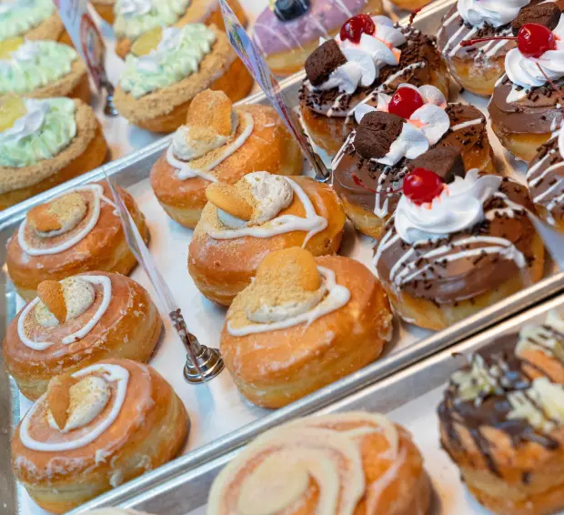 A selection of decadent doughnuts at Mojo Donuts, which plans to open a Coral Springs location this spring. (Mojo Donuts Courtesy)