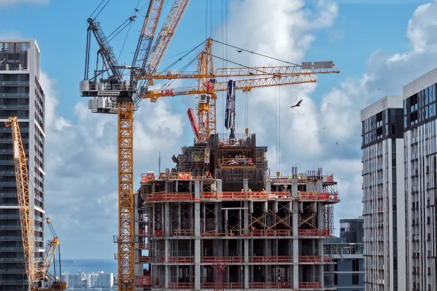 The Okan Tower in downtown Miami is expected to open in the second quarter of 2027. (Amy Beth Bennett/South Florida Sun Sentinel)
