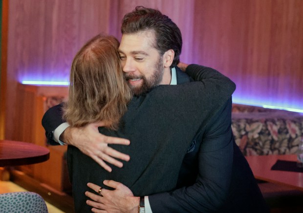 Rob Long is congratulated by a supporter after winning a special election to fill a vacancy in the state House of Representatives, Tuesday, Dec. 9, 2025. (Mike Stocker/South Florida Sun Sentinel)