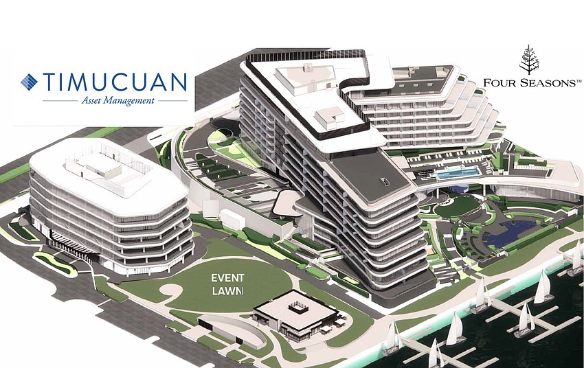 One Tower Court is the new name of the Jacksonville Jaguars new headquarters office building next to the Four Seasons Hotel and Private Residences. Timucuan Asset Management Inc. will lease space on the top floor of One Tower Court.