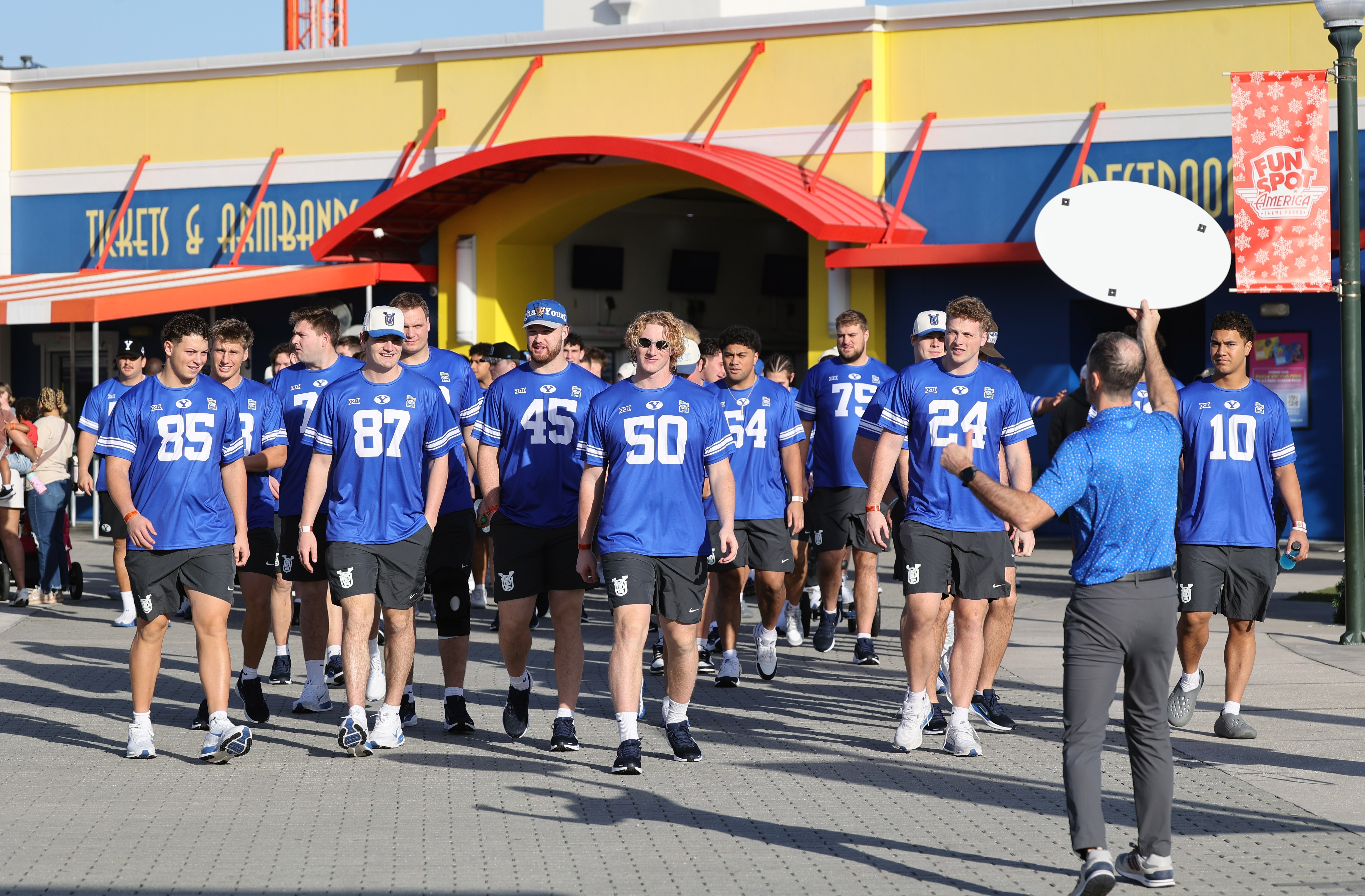Brigham Young University arrive for a morning of fun at...