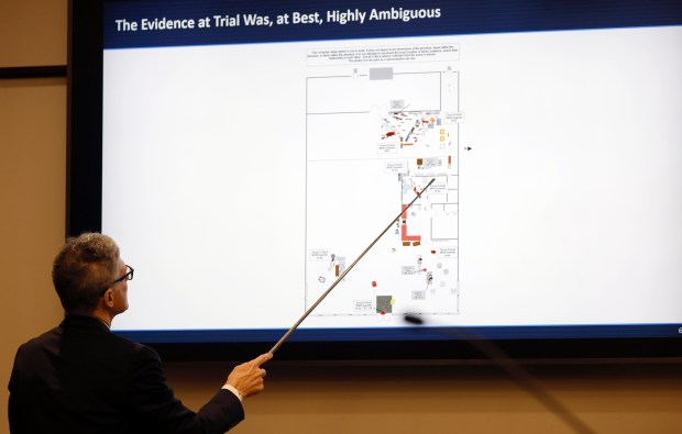 Defense attorney Dennis Tracey speaks during an evidentiary hearing for...