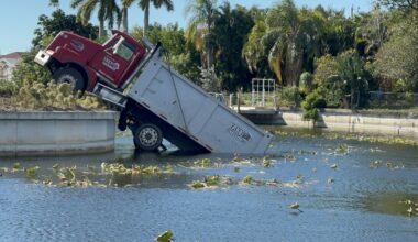 Construction truck falls into Cape Coral canal