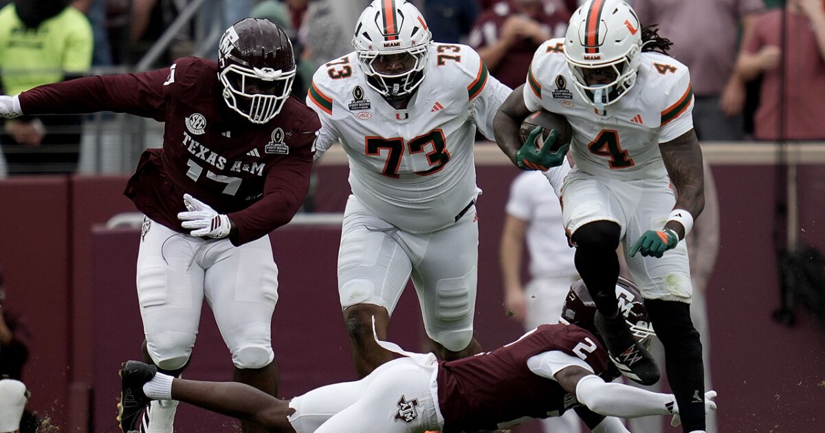 Miami's fierce defense dominates Texas A&M to advance to Cotton Bowl