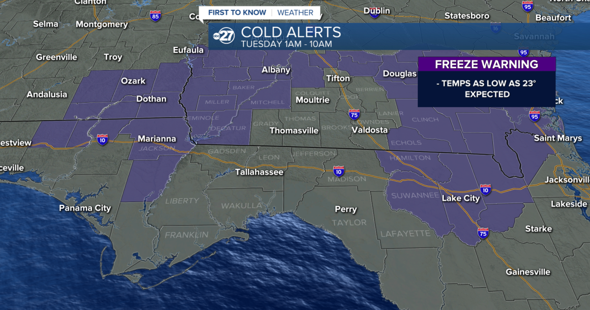 Freeze Warning stays in place Monday night