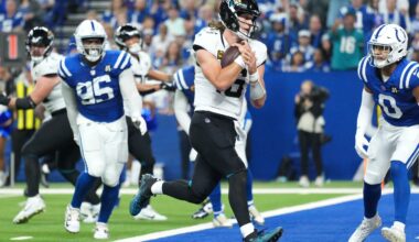 Lawrence runs for 2 scores and Jaguars beat Colts 23-17 for 7th straight win