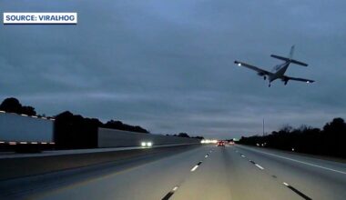 Father, son escape plane crash by seconds while driving down I-95