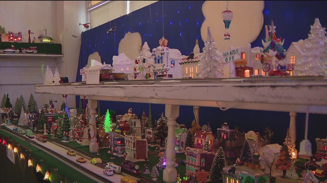 Unique holiday displays inside Old Lutz School