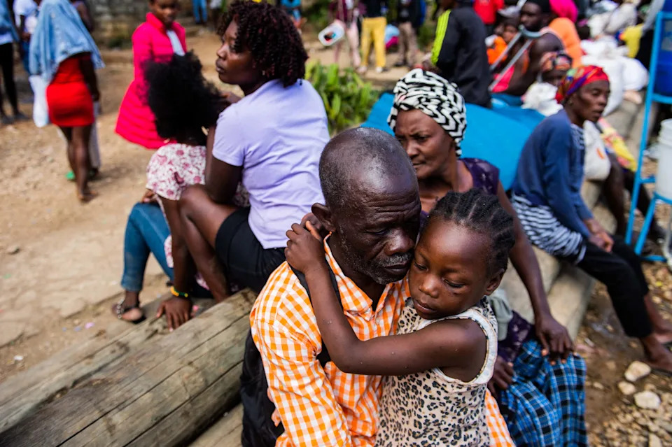 People displaced by armed gang attacks take refuge in the town hall of the Kenscoff neighborhood in Port-au-Prince in this photo from February 2025. According to official sources there were more than 3000 internally displaced people in Kenscoff. Haiti has been mired for decades by political instability, made worse in recent years by criminal gangs that have grown more powerful. Gangs now control 85 percent of the capital Port-au-Prince and children -- some as young as eight years old -- now make up to half of all armed groups, UNICEF spokesman James Elder told reporters in Geneva.