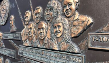 A plaque memorializing the seven astronauts on board were killed when the Space Shuttle Challenger broke apart 73 seconds after liftoff on Jan. 28, 1986. (Spectrum News)