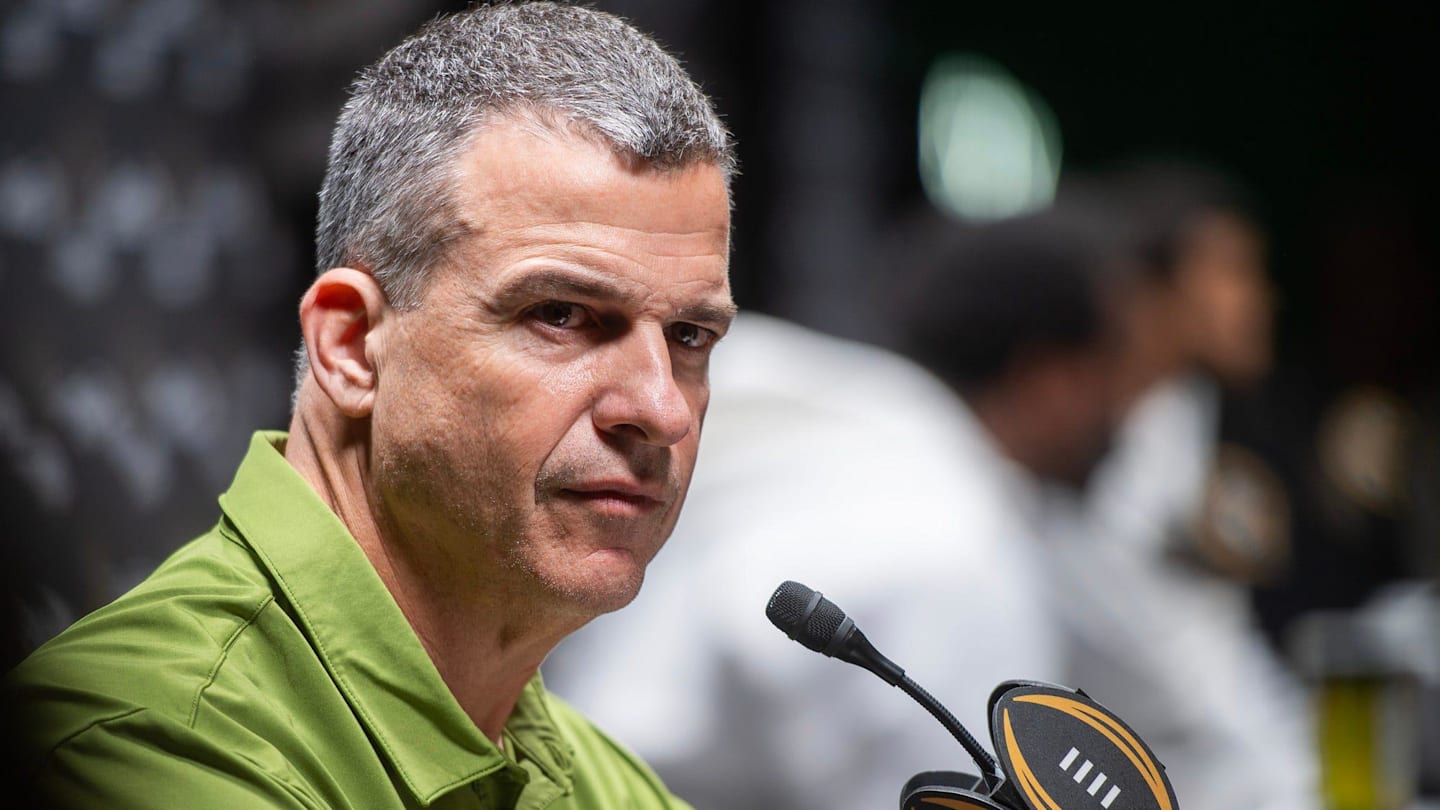 University of Miami Head Coach Mario Cristobal talks at Media Day during the College Football Playoff on Saturday, Jan. 17, 2026.