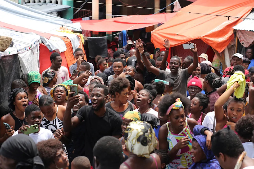 People protest against gang-related violence and to demand the resignation of Haiti's transitional presidential council, in Port-au-Prince, Haiti, May 15, 2025. Haitians living in Florida fear deportation to the Caribbean nation, saying conditions there are unsafe.