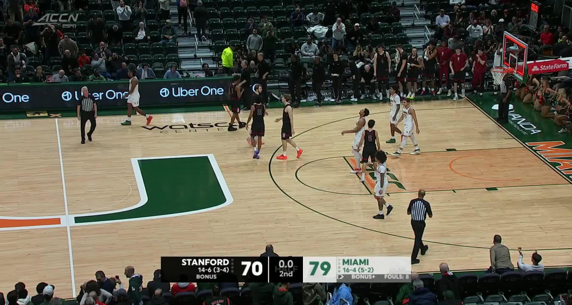 Reneau, Donaldson lead Miami over Stanford 79-70