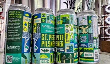 St. Pete Pilsner in cans.