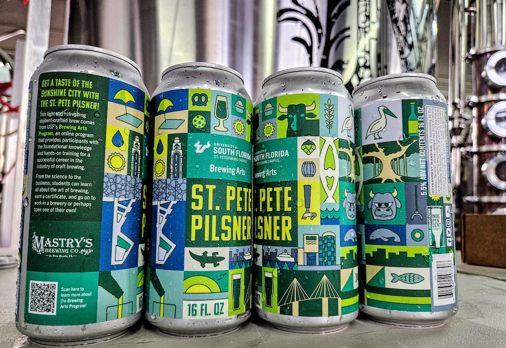 St. Pete Pilsner in cans.