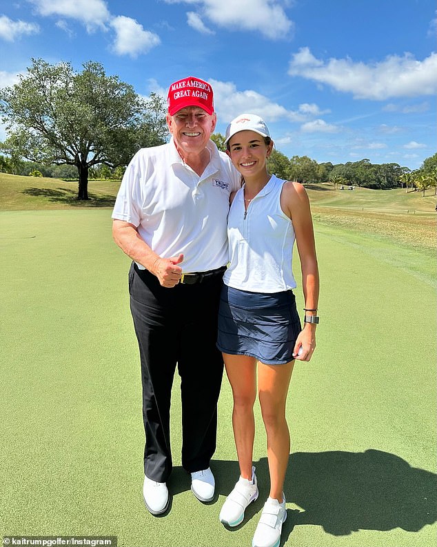 Trump's teenage granddaughter Kai is on a golf scholarship with Miami Hurricanes
