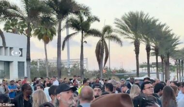 Travelers were seen crowded outside of Miami International Airport on Sunday evening following an evacuation due to a 'safety issue'