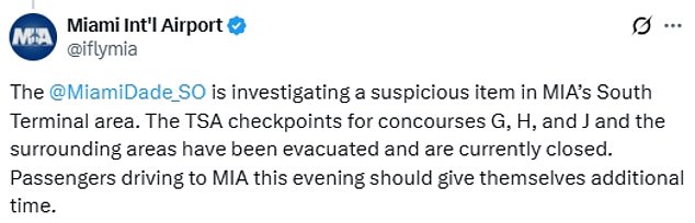 MIA shared a statement on the ongoing incident on Sunday evening