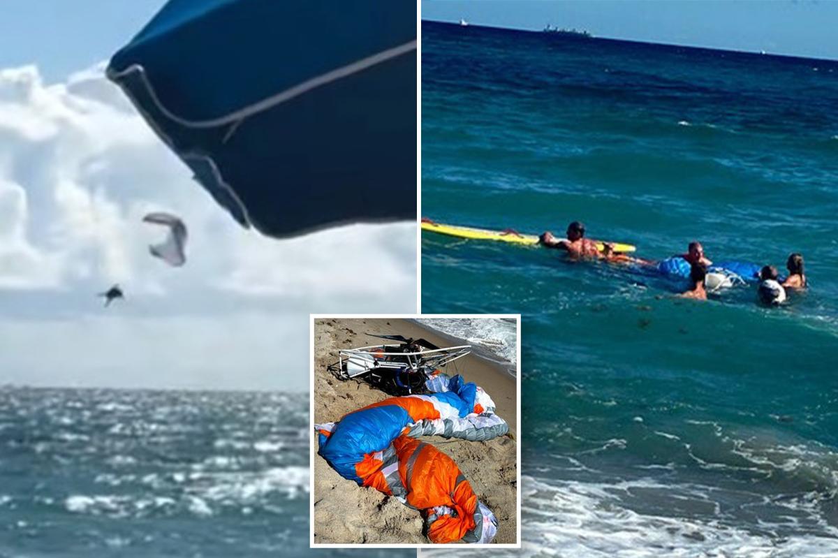 Florida paraglider walks away unharmed after terrifying 500-foot plunge into ocean