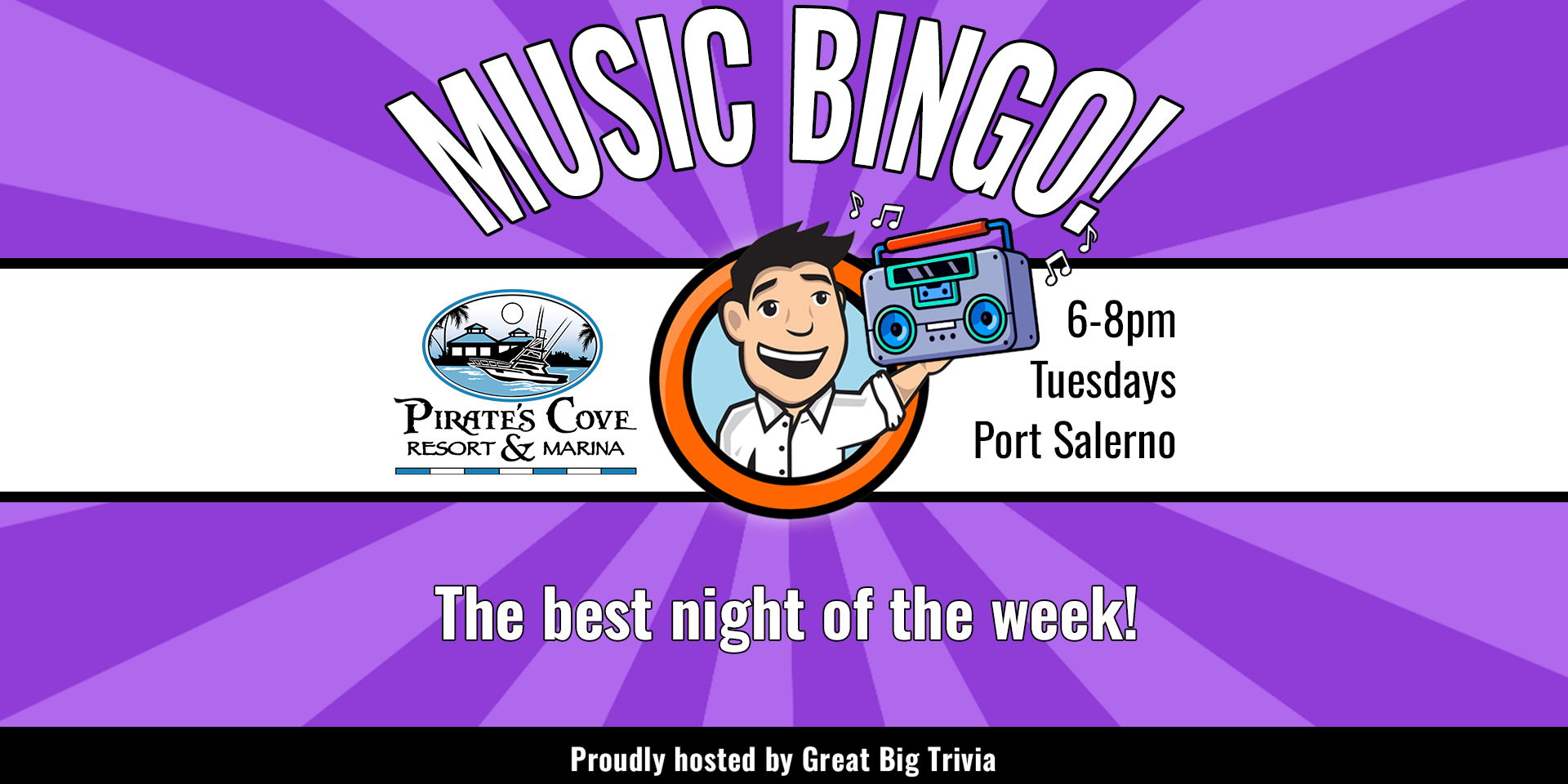 126146 Music Bingo at Pirates Cove Resort Marina 768x384