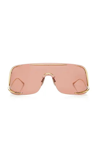 Shield Mask-Frame Metal Sunglasses