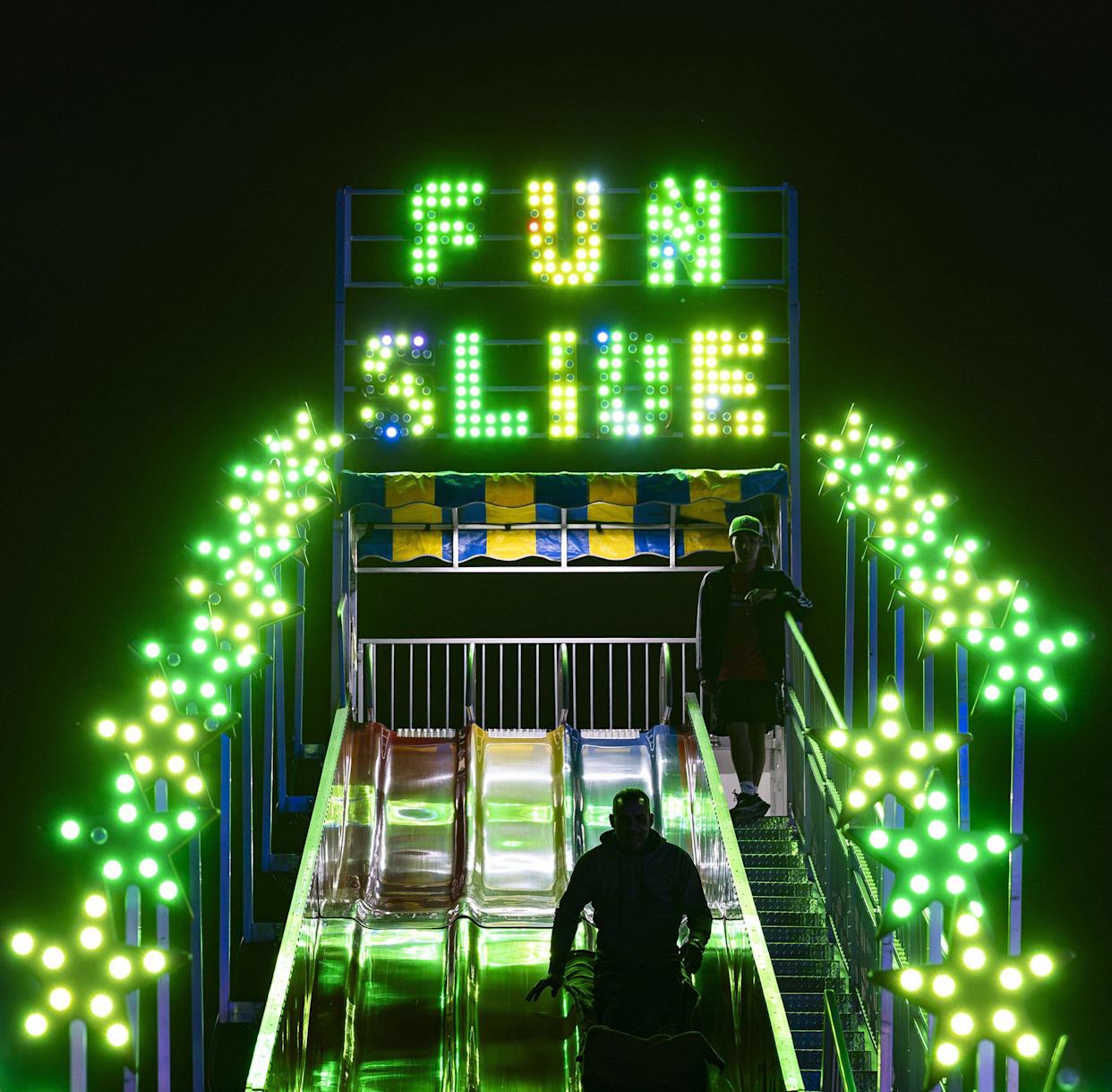 A fun slide attraction at Ripley's Believe It or Not! Christmas Park at Amelia Earhart Park.