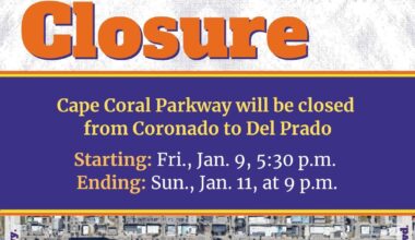 Cape Coral Parkway Closure for 2026 Cape Coral Art Festival