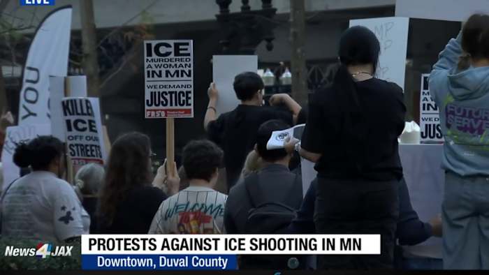 Jacksonville protesters call for justice after ICE agent shoots, kills woman in Minnesota