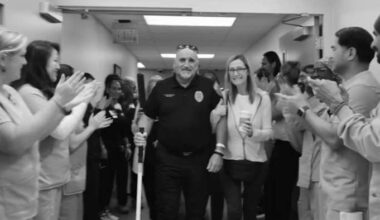 Florida police sergeant who was shot in the face walks out of hospital