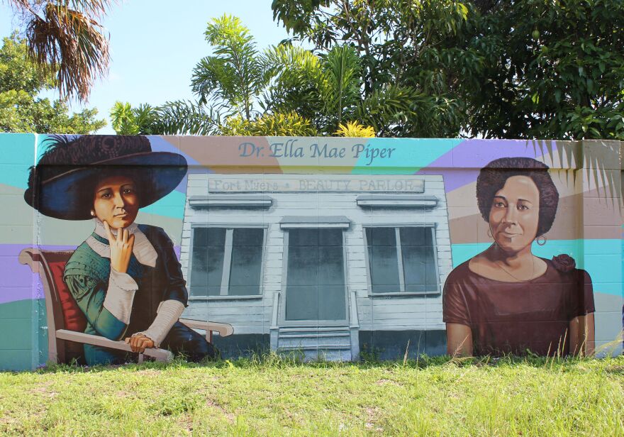 Panel 15 of the Buck Backyard's Mural at McCollum Hall is dedicated to Dr. Ella Mae Piper.