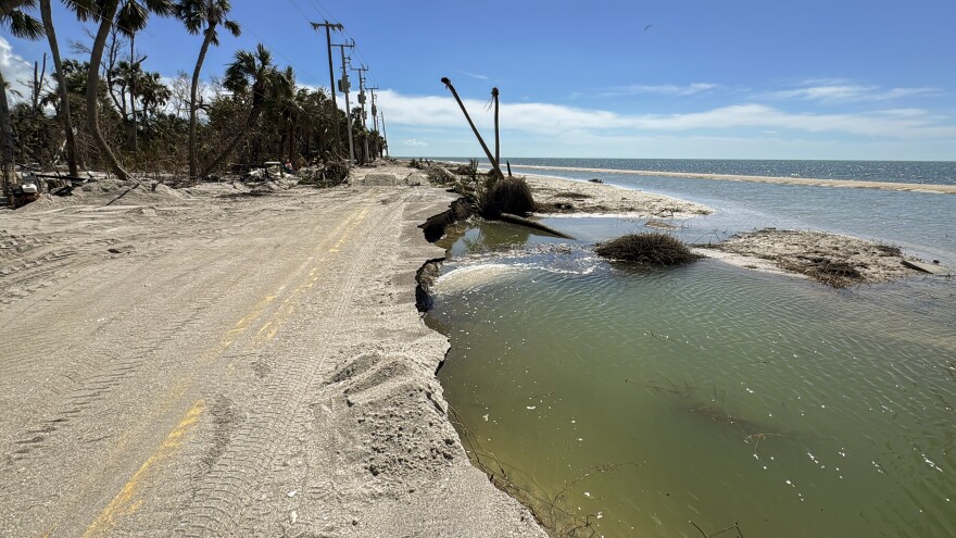 Storm surge crashed into Manasota Key and Englewood causing wide spread damage. Residents were cleaning up after Hurricane Helene, and now even more destruction after Hurricane Milton.