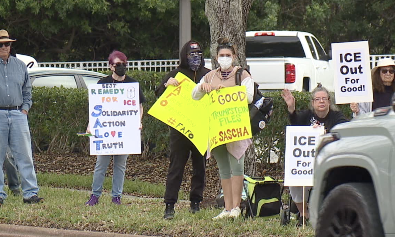 In Tampa Bay dozens of protesters gathered