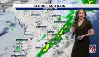 Rain on the way to Central Florida, but focus is on lingering COLD BLAST that will follow